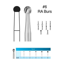 SS White Round Carbide Contra Angle Bur RA - 6 (310006) Pack Of 5 - 6