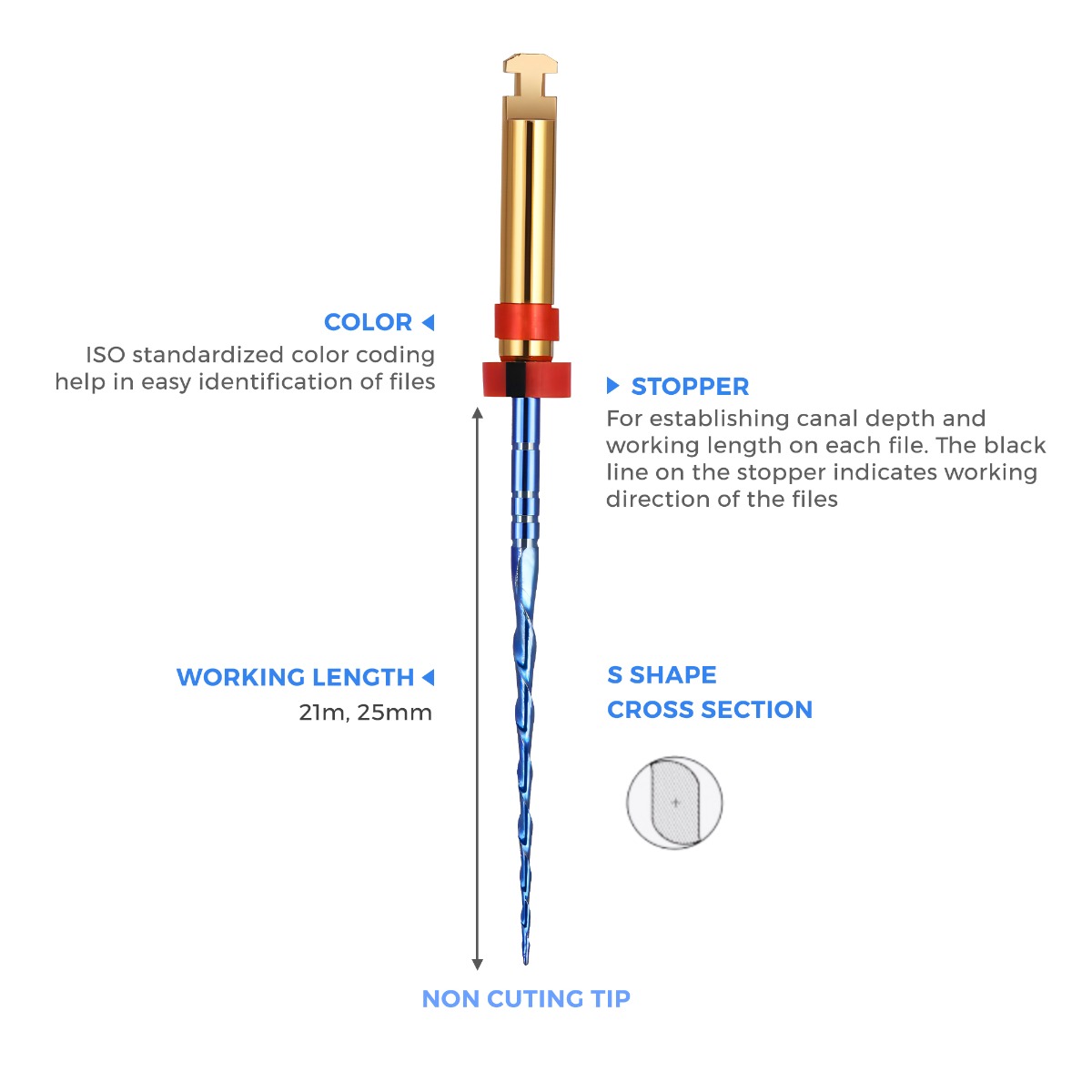 Waldent Flexiwave Reciprocating Files (25mm)