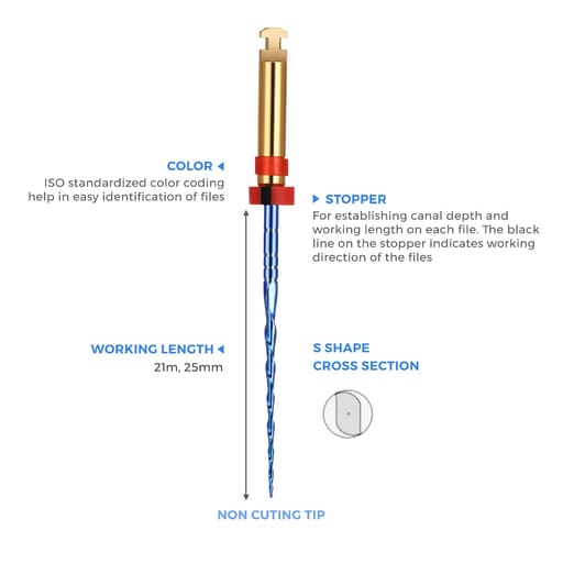 Waldent Flexiwave Reciprocating Files (21mm)