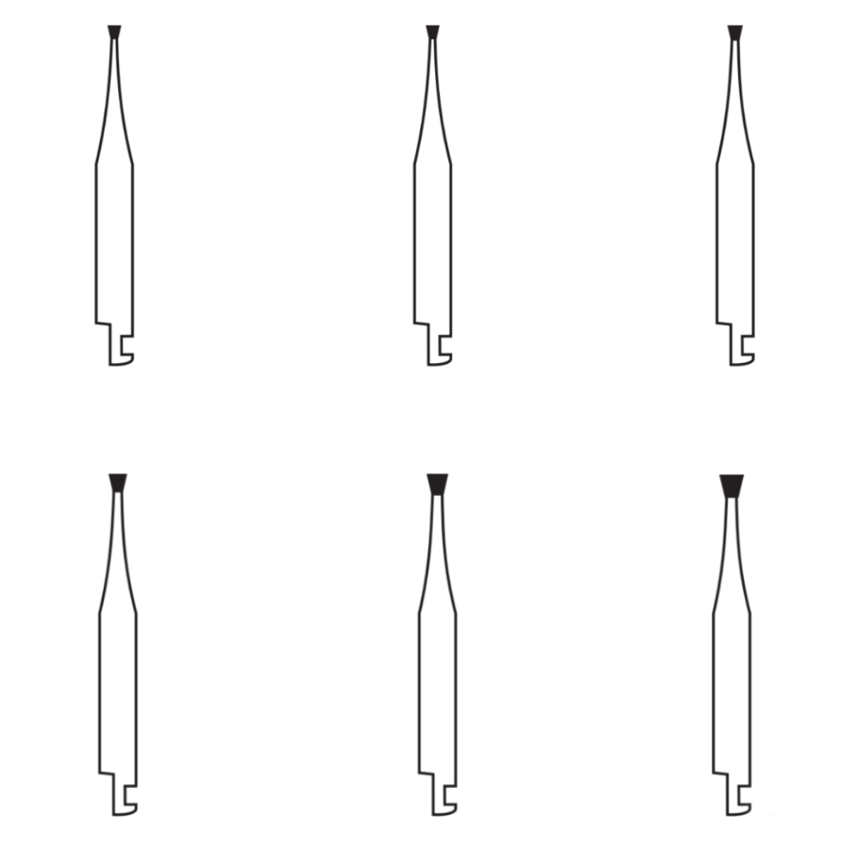 Pivo Single Inverted Cone Contra-angle Diamond Burs CA - SI (Pack Of 5)