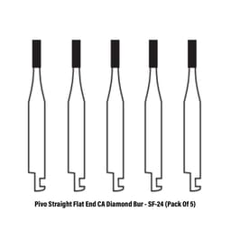 Pivo Straight Flat End Contra-angle Diamond Burs CA - SF (Pack Of 5) - 7