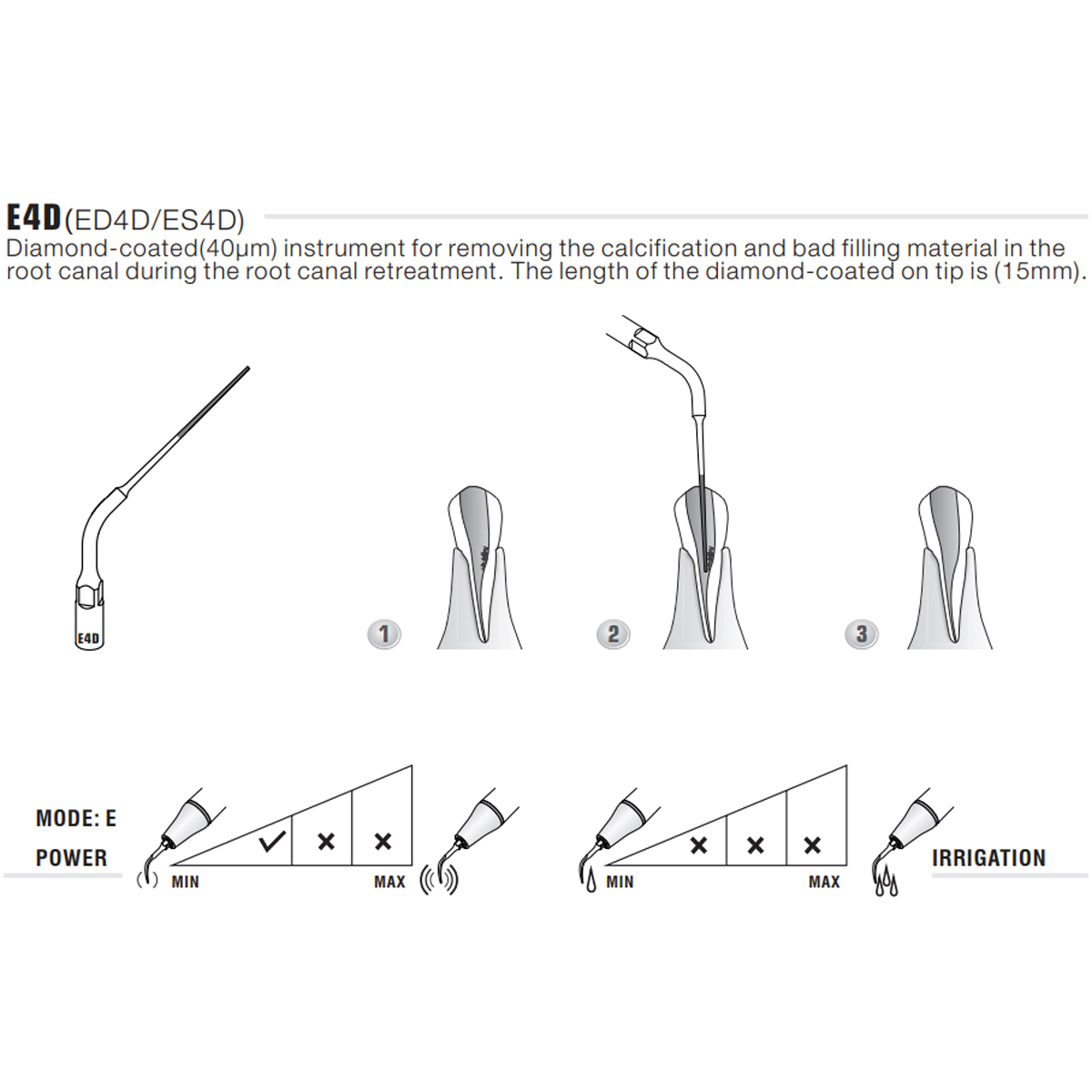 Woodpecker Scaler Tip E4D for UDS & EMS Scalers