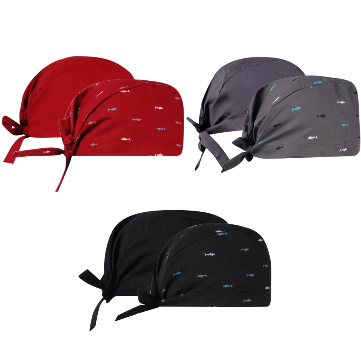 Uniform Craft Fish Print Scrub Combo Caps