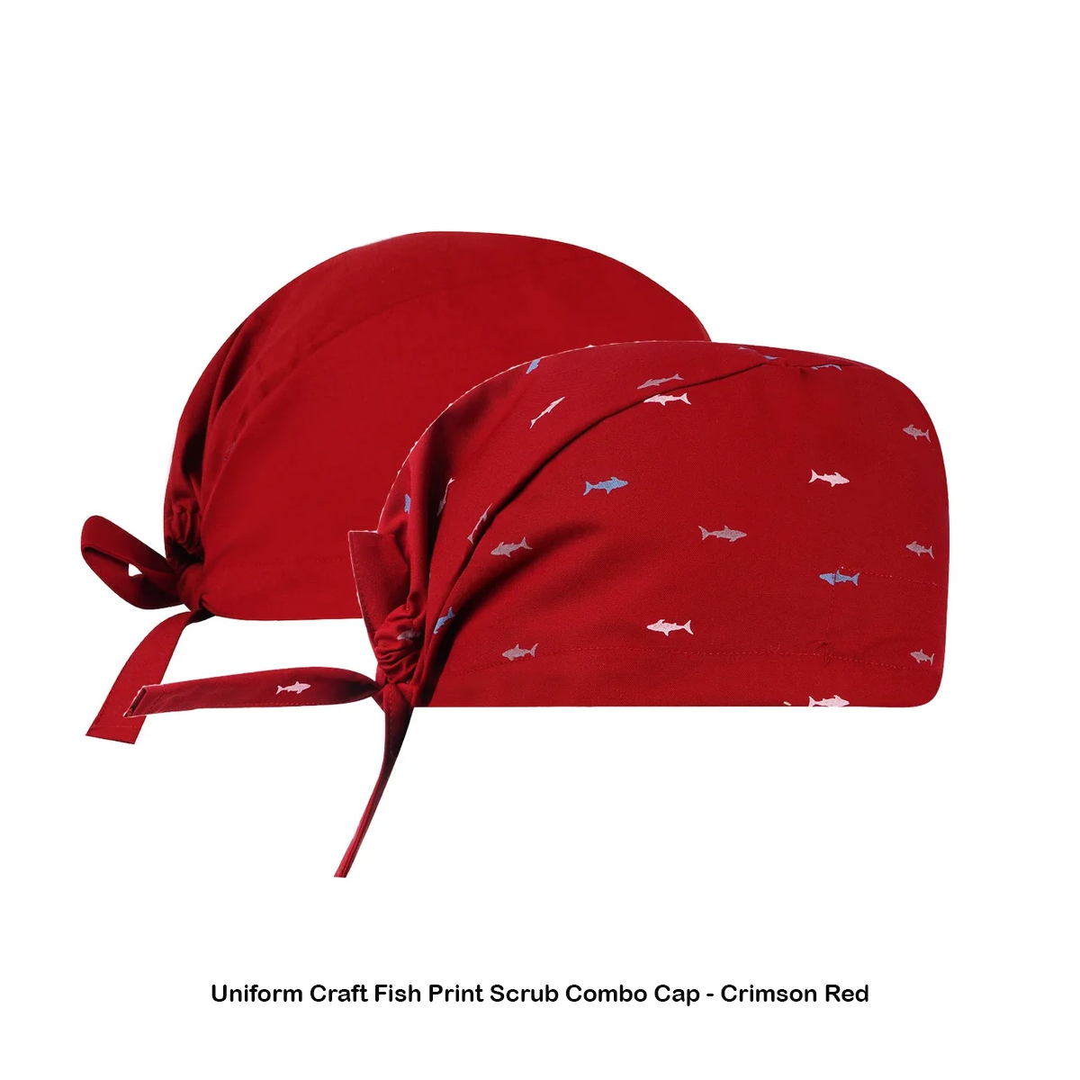 Uniform Craft Fish Print Scrub Combo Caps