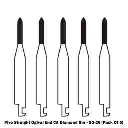 Pivo Straight Ogival End Contra-angle Diamond Burs CA - SO (Pack Of 5) - 6