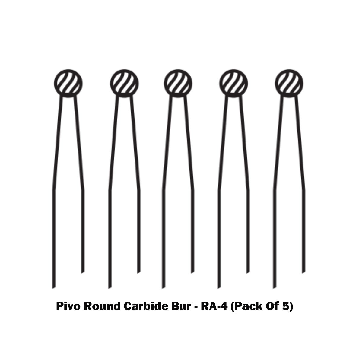 Pivo Round Carbide Contra-angle Burs - RA (Pack Of 5)