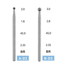 Labodent Ball Round Straight Handpiece HP Diamond Burs (Pack of 5) - 4