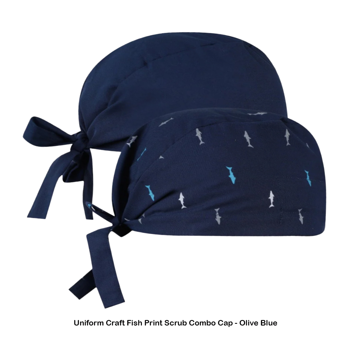 Uniform Craft Fish Print Scrub Combo Caps