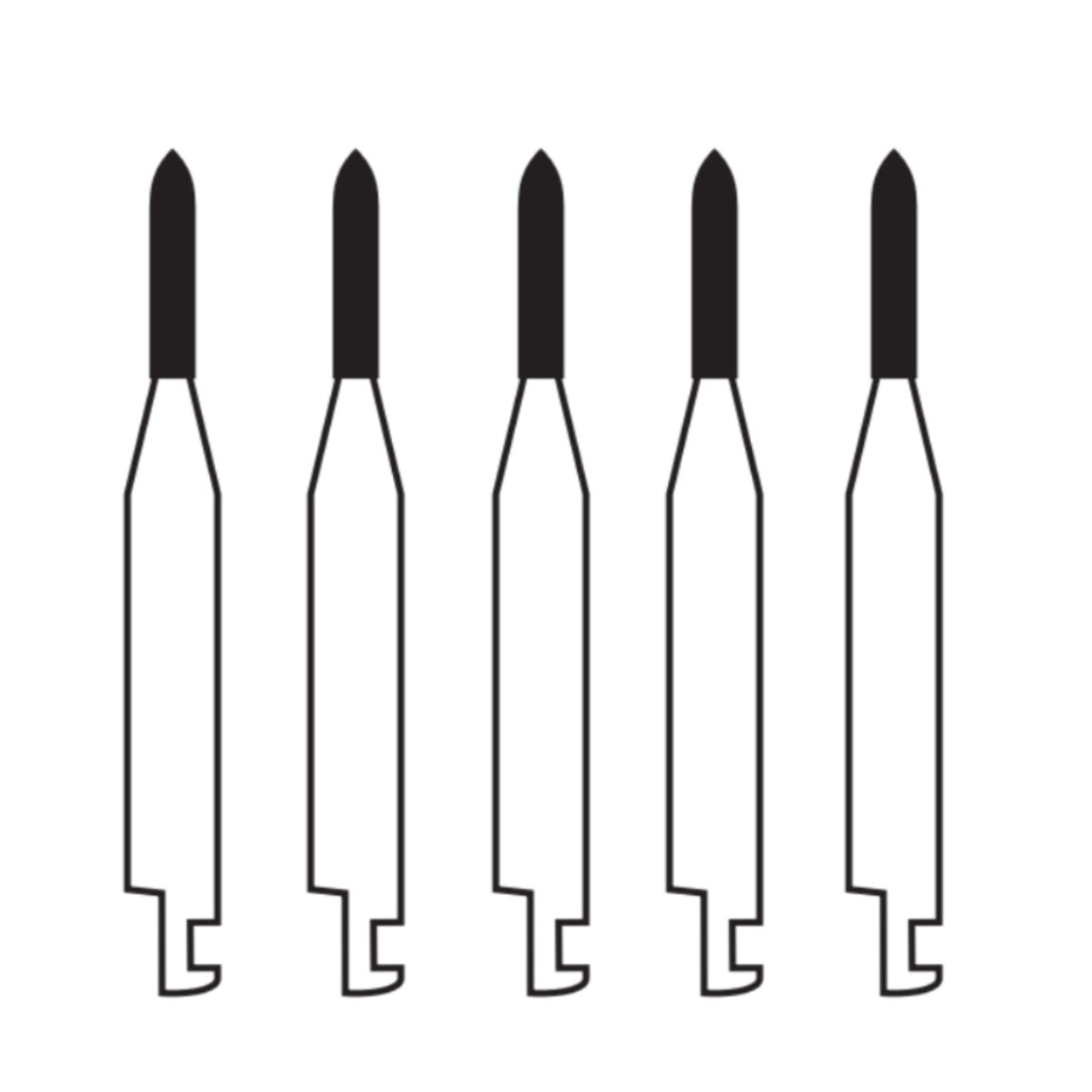 Pivo Straight Ogival End Contra-angle Diamond Bur CA - SO-20 (Pack Of 5)