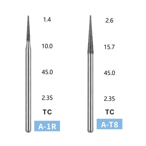 Labodent Tapered Cone Straight Handpiece Diamond Burs (Pack of 5)