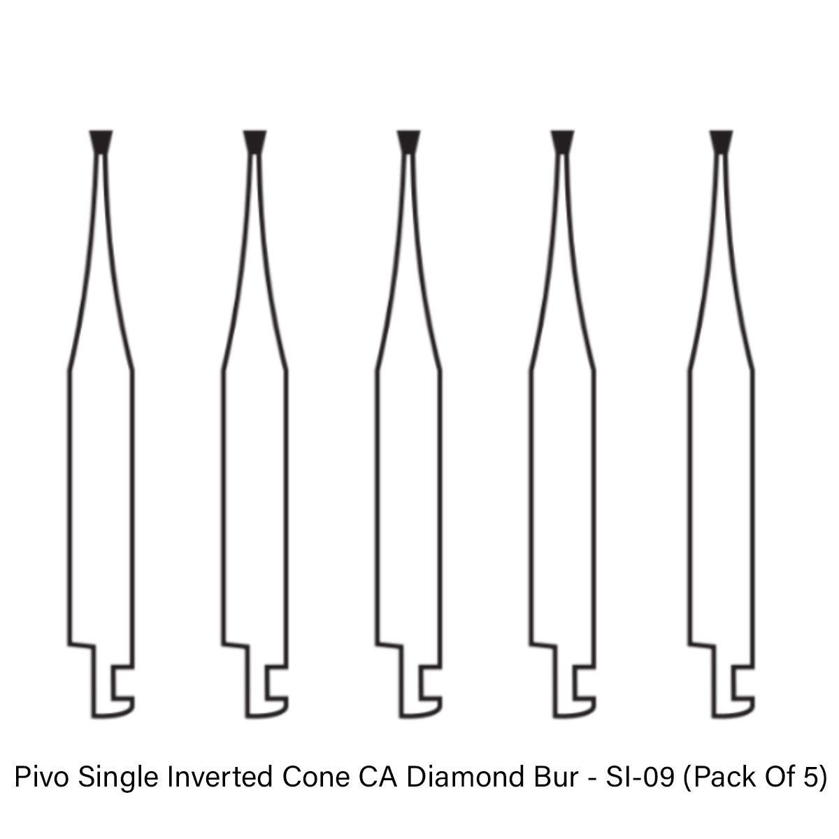 Pivo Single Inverted Cone Contra-angle Diamond Burs CA - SI (Pack Of 5)