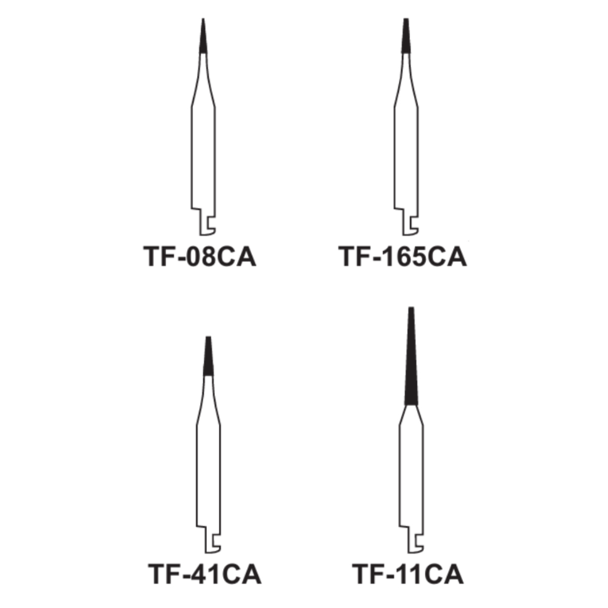 Pivo Taper Flat End Contra-angle Diamond Burs CA - TF (Pack Of 5)