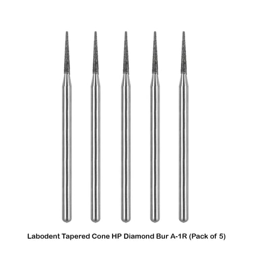 Labodent Tapered Cone Straight Handpiece Diamond Burs (Pack of 5)