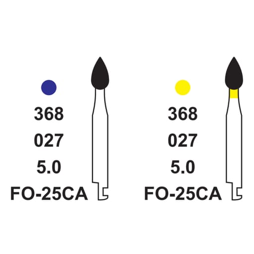 Pivo Flame Ogival End Contra-angle Diamond Burs CA - FO- (Pack Of 5)