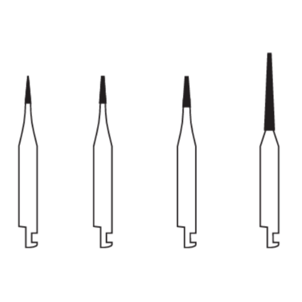 Pivo Taper Flat End Contra-angle Diamond Burs CA - TF (Pack Of 5)
