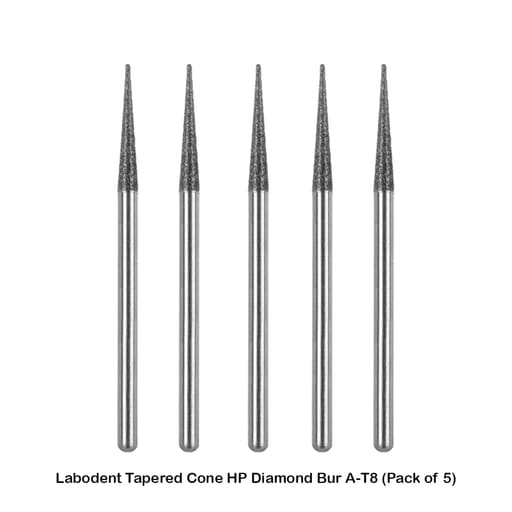 Labodent Tapered Cone Straight Handpiece Diamond Burs (Pack of 5)