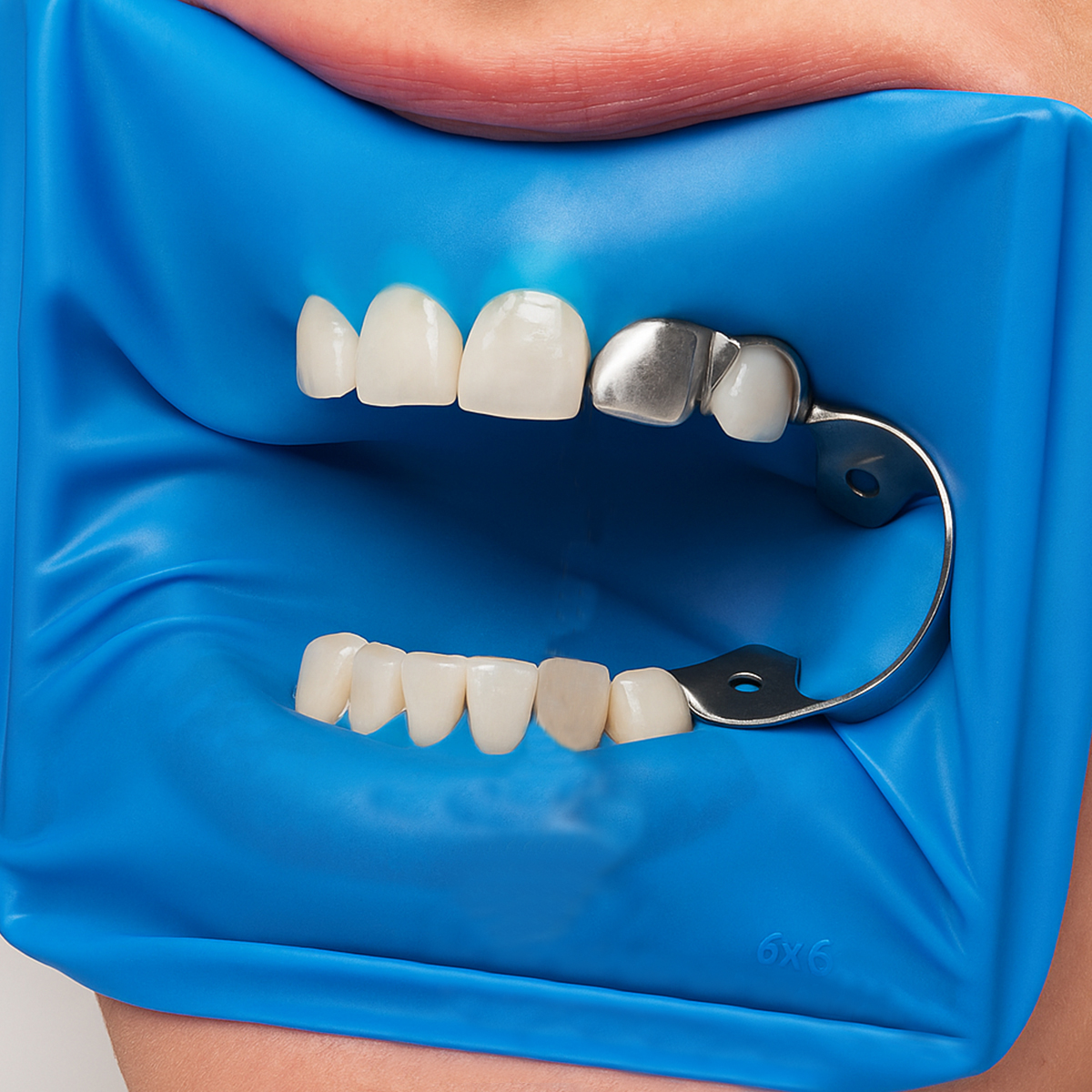 4D Rubber Isodam Non-Latex Polyisoprene Dental Dam Blue - Medium (6" x 6")