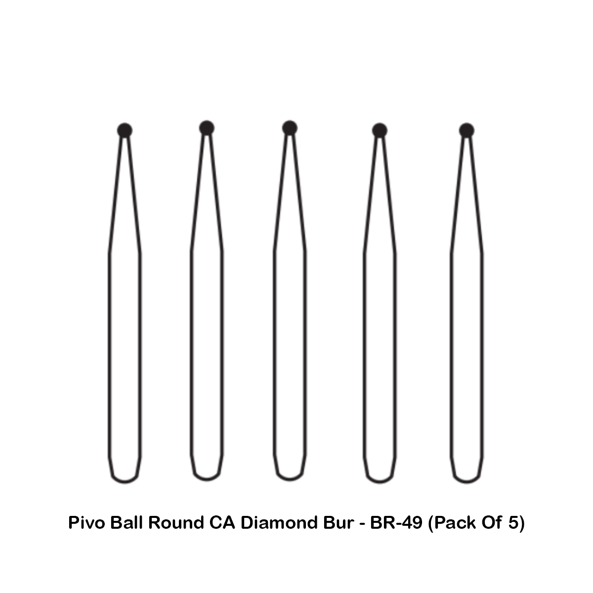 Pivo Ball Round Contra-angle Diamond Bur CA - BR-49 (Pack Of 5)