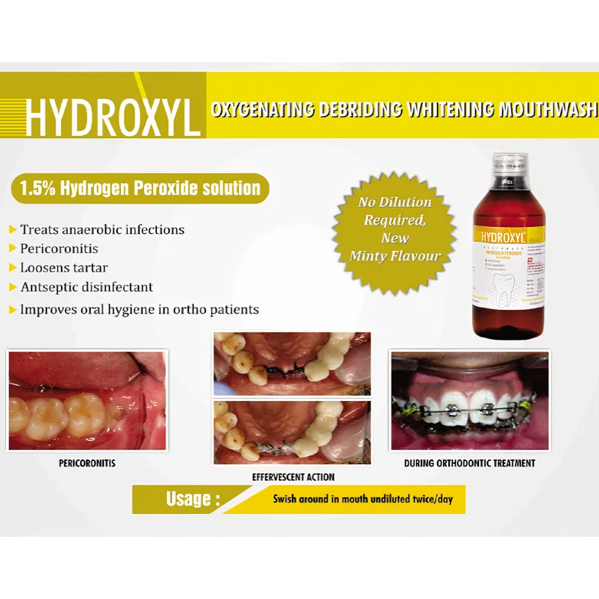 Sandika Pharma Hydroxyl Hydrogen Peroxide Mouthwash (Pack of 6)