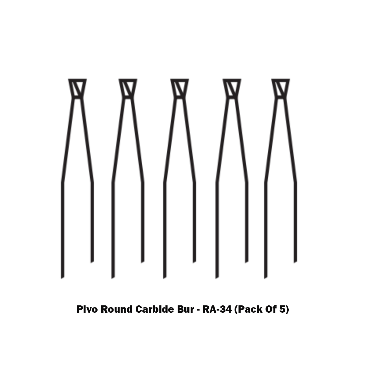 Pivo Round Carbide Contra-angle Burs - RA (Pack Of 5)