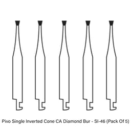 Pivo Single Inverted Cone Contra-angle Diamond Burs CA - SI (Pack Of 5) - 7