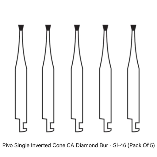 Pivo Single Inverted Cone Contra-angle Diamond Burs CA - SI (Pack Of 5)