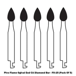 Pivo Flame Ogival End Contra-angle Diamond Burs CA - FO- (Pack Of 5) - 5