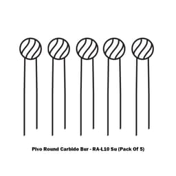 Pivo Round Carbide Contra-angle Burs - RA (Pack Of 5) - 13
