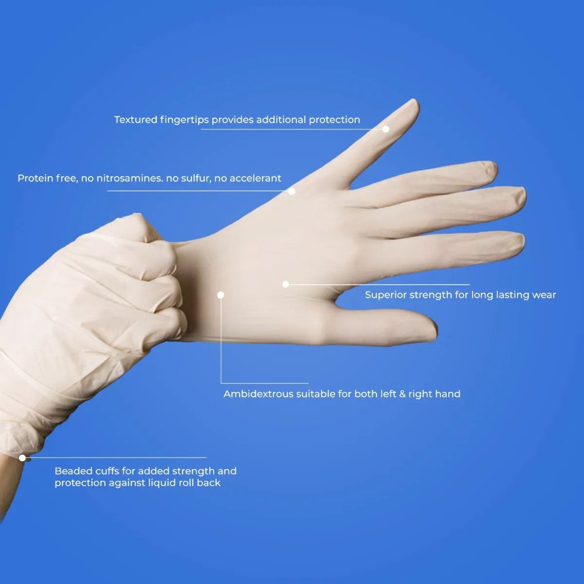 Waldent Latex Examination Gloves - Medium (Pack of 80)