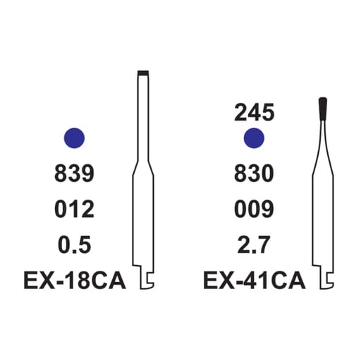Pivo Extra Shape Contra-angle Diamond Burs CA - EX (Pack Of 5)