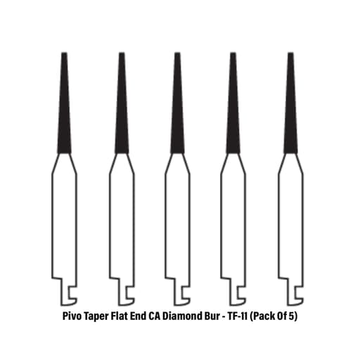 Pivo Taper Flat End Contra-angle Diamond Burs CA - TF (Pack Of 5)