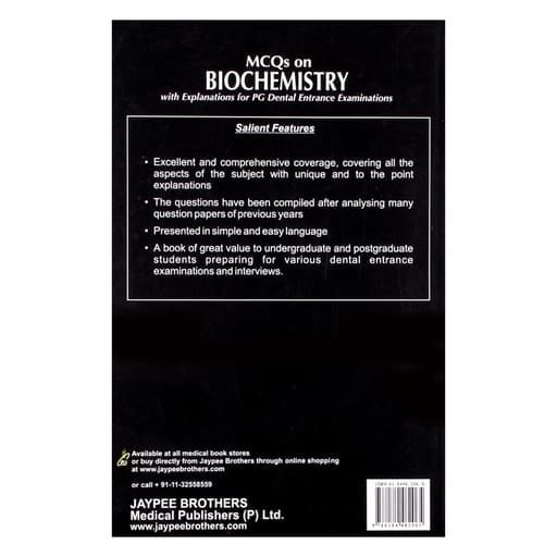 Jaypee Medical MCQs On Biochemistry With Explanations For PG Dental Entrance Examinatons (ISBN - 482065)