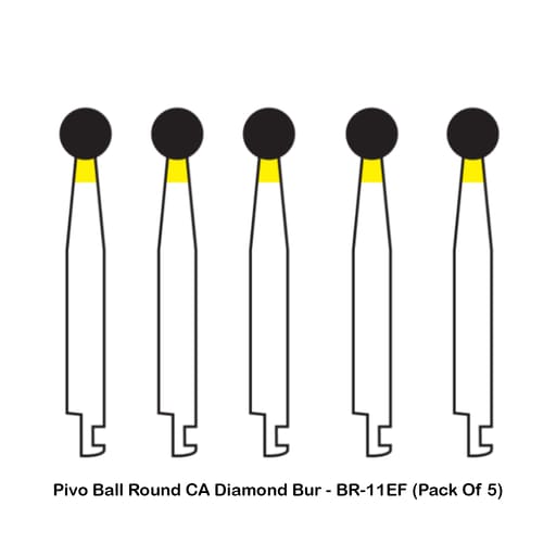 Pivo Ball Round Contra-angle Diamond Bur CA - BR-11EF (Pack Of 5)