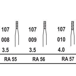 Pivo Straight Fissure Flat End Plain Cut Carbide Contra-angle Burs - RA (Pack Of 5) - 3