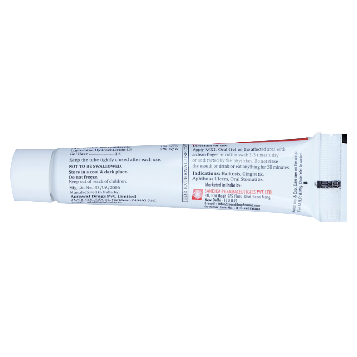 Sandika Pharma MXL Oral Gel For Pain Relief (Pack of 10)