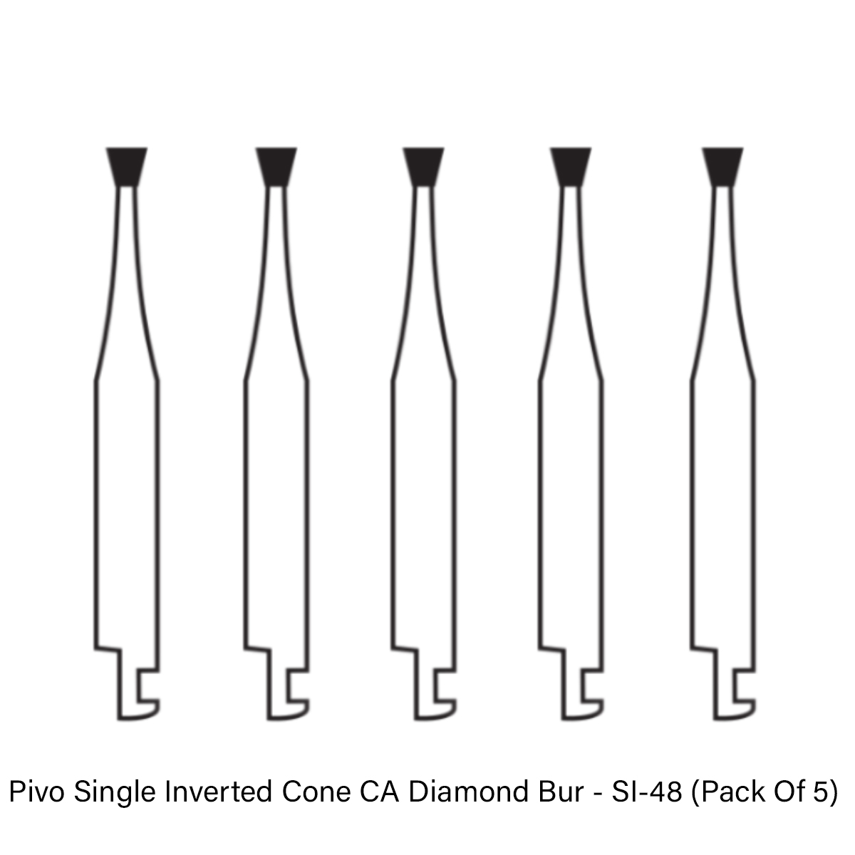 Pivo Single Inverted Cone Contra-angle Diamond Burs CA - SI (Pack Of 5)