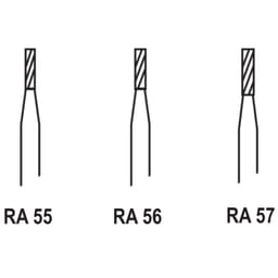Pivo Straight Fissure Flat End Plain Cut Carbide Contra-angle Burs - RA (Pack Of 5) - 2