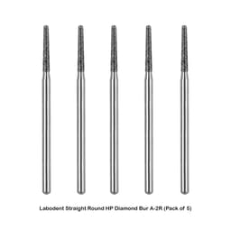 Labodent Straight Round HP Diamond Bur A-2R (Pack of 5) - 2