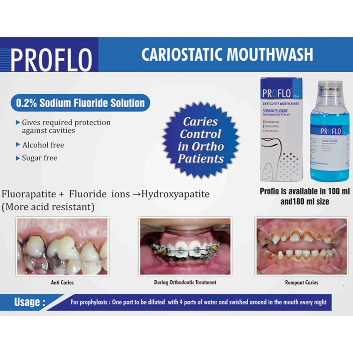 Sandika Pharma Proflo Anticavity Mouthwashes (Pack of 10)