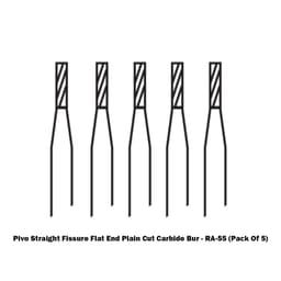 Pivo Straight Fissure Flat End Plain Cut Carbide Contra-angle Burs - RA (Pack Of 5) - 5