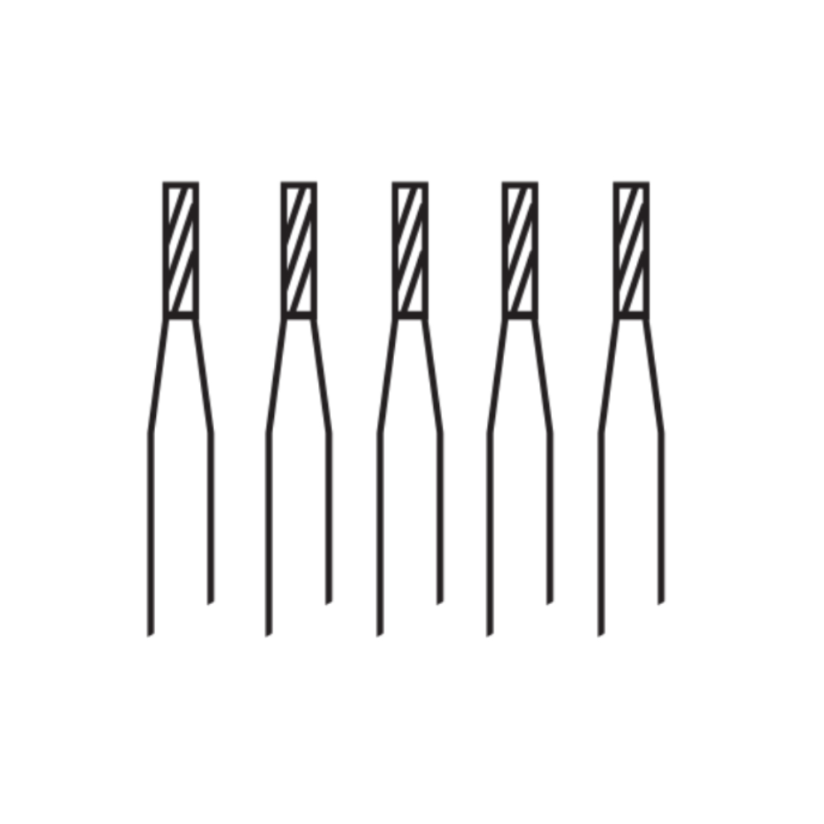 Pivo Straight Fissure Flat End Plain Cut Carbide Contra-angle Bur - RA-55 (Pack Of 5)