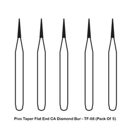 Pivo Taper Flat End Contra-angle Diamond Bur CA - TF-08 (Pack Of 5)