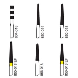 Pivo Porcelain Veneer Preparation Airotor Diamond Burs Kit (Set Of 6) - 2