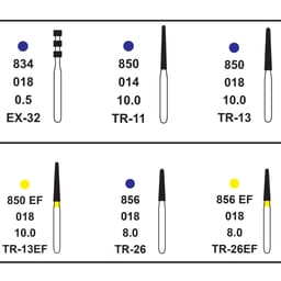 Pivo Porcelain Veneer Preparation Airotor Diamond Burs Kit (Set Of 6) - 3