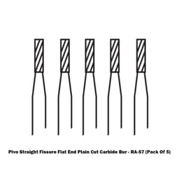 Pivo Straight Fissure Flat End Plain Cut Carbide Contra-angle Burs - RA (Pack Of 5) - 7