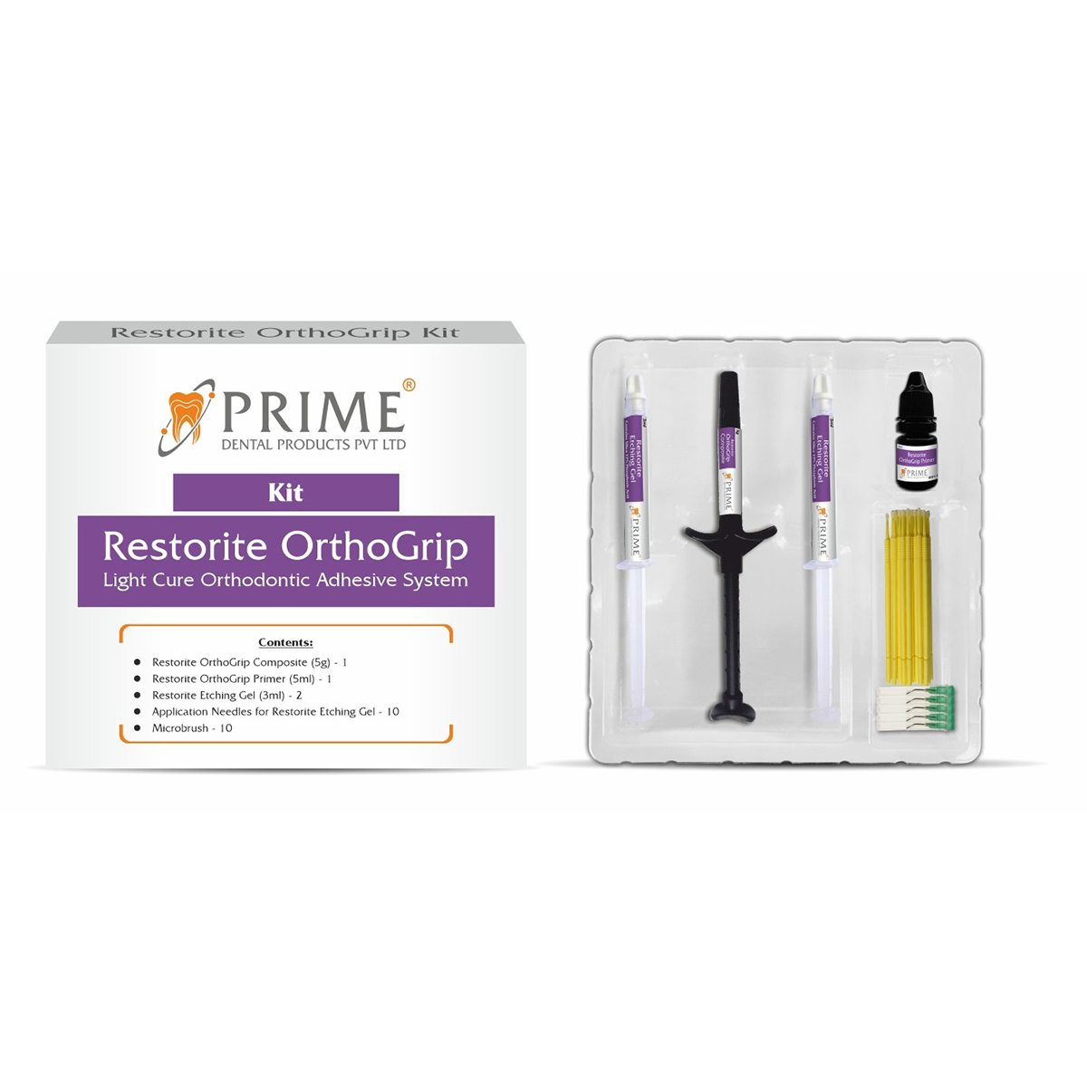 Prime Dental Restorite OrthoGrip Light Cure Orthodontic Adhesive Kit