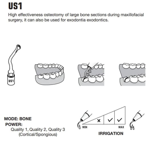 Woodpecker Piezo Bone Surgery Tip - US1