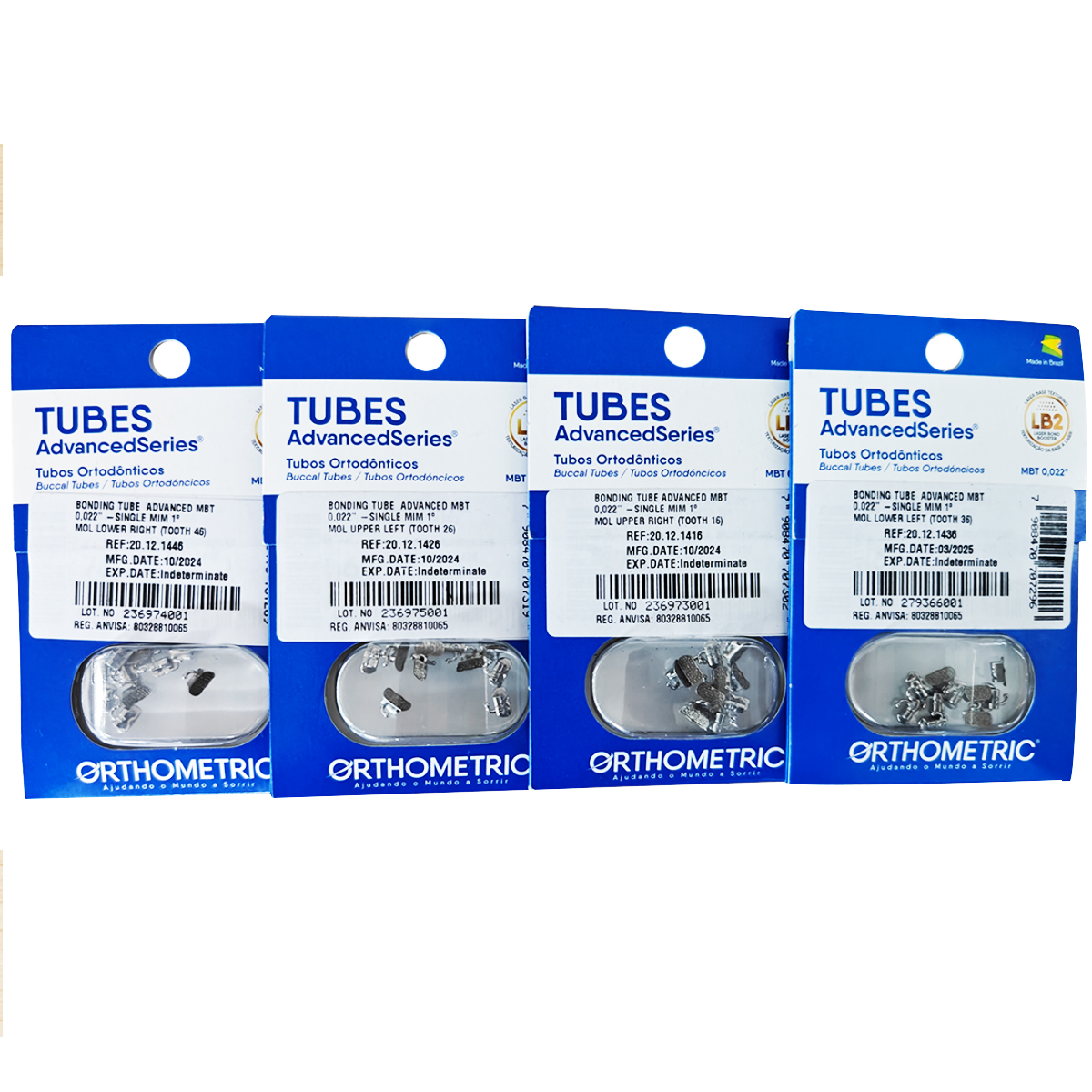 OrthoMetric Advanced Series Bondable Molar Tubes MBT022 (Pack of 10)