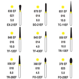 Pivo Composite Finishing & Polishing Airotor Diamond Burs Kit (Set Of 12) - 3