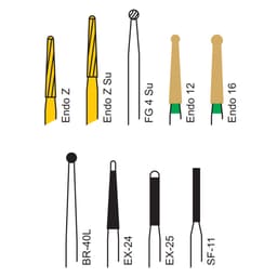 Pivo Cavity Access Endodontic Preparation Airotor Burs Kit (Set Of 9) - 3